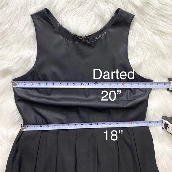 SOLD-Forever 21 Faux Leather Skater Dress - Picture 7 of 8